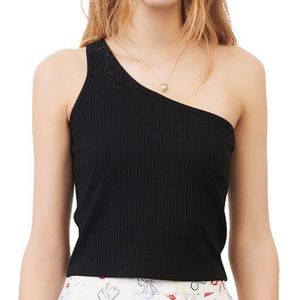 Maje One Shoulder Knit Tank